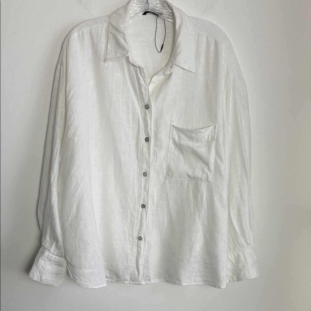 Zara White Button Down Shirt